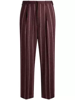ETRO полосатые брюки строгого кроя, красный