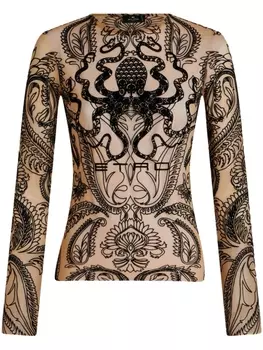 ETRO полупрозрачный топ, нейтральный цвет