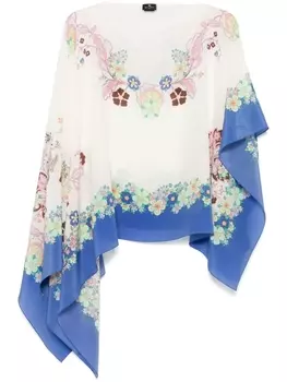 ETRO пончо с принтом, белый