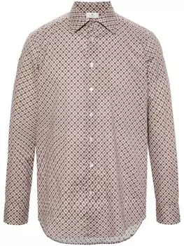 ETRO поплиновая рубашка с графичным принтом, белый