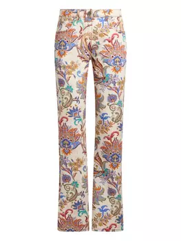 ETRO прямые джинсы с цветочным принтом, нейтральный