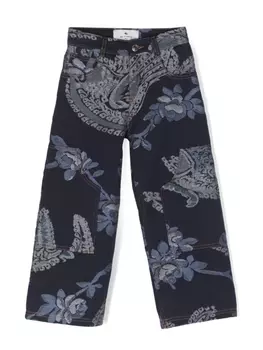 Etro прямые джинсы с принтом пейсли, синий