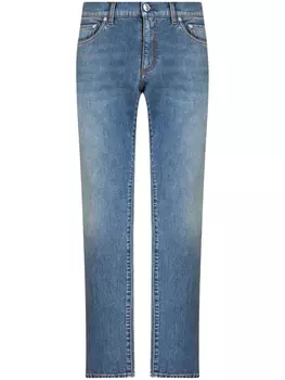 ETRO прямые джинсы с вышитым логотипом, синий