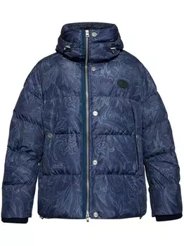 ETRO пуховик с принтом пейсли, синий