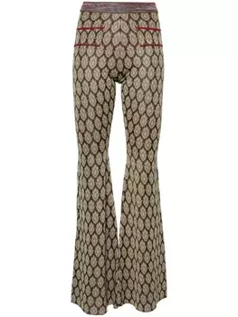 ETRO расклешенные брюки средней посадки, зеленый