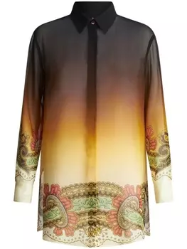 ETRO рубашка длины миди с эффектом градиента, желтый