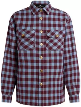 ETRO рубашка из жаккардовой ткани с подкладкой в клетку, красный