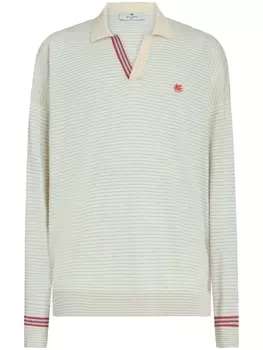 ETRO рубашка поло Pegaso в полоску, нейтральный цвет