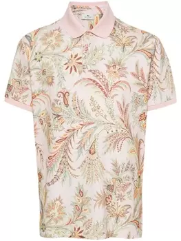 ETRO рубашка поло с цветочным принтом, розовый