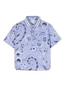 Etro рубашка поло с цветочным принтом, синий