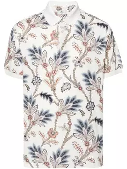 ETRO рубашка поло с цветочным узором, нейтральный цвет