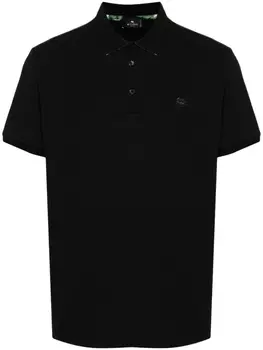 ETRO рубашка поло с декором Pegaso, черный