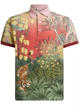 ETRO рубашка поло с графичным принтом, зеленый