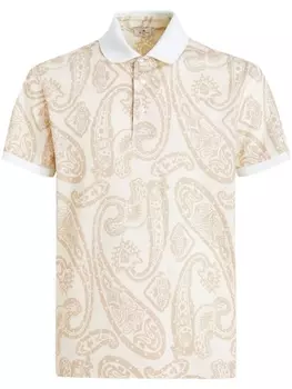 ETRO рубашка поло с принтом пейсли, нейтральный цвет