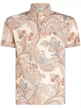 ETRO рубашка поло с принтом пейсли, розовый