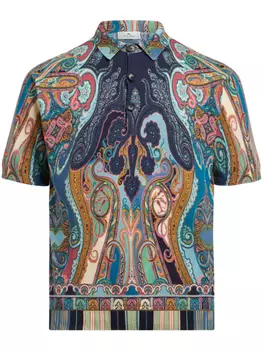 ETRO рубашка поло с принтом пейсли, синий