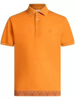 ETRO рубашка поло с узором пейсли, оранжевый