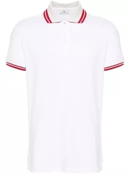 ETRO рубашка поло с вышивкой Pegaso, белый