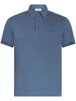 ETRO рубашка поло с вышивкой Pegaso, синий