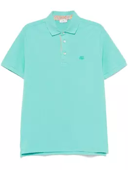 ETRO рубашка поло с вышивкой Pegaso, зеленый