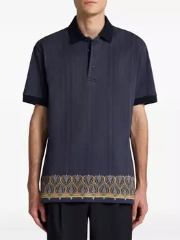 ETRO рубашка поло в полоску, синий