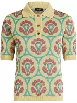 ETRO рубашка поло жаккардовой вязки, желтый