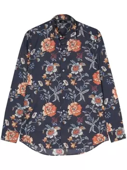 ETRO рубашка с цветочным принтом, синий