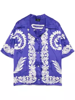 ETRO рубашка с цветочным принтом, синий