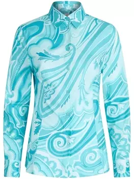 ETRO рубашка с длинными рукавами и принтом пейсли, синий