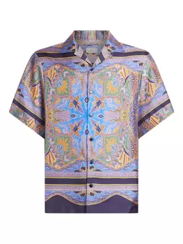 ETRO рубашка с графичным принтом, фиолетовый