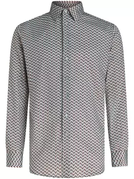 ETRO рубашка с графичным принтом, синий