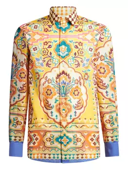 ETRO рубашка с графичным принтом, желтый