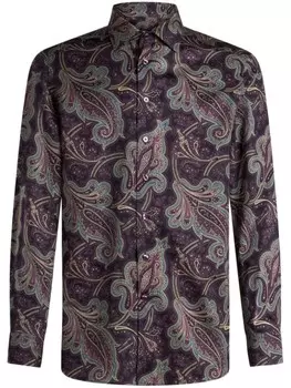 ETRO рубашка с принтом пейсли, фиолетовый