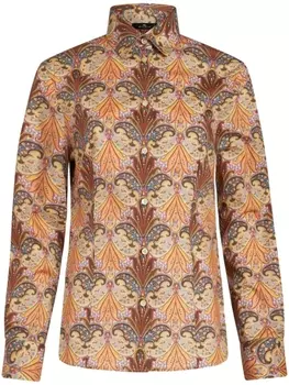 ETRO рубашка с принтом пейсли, коричневый