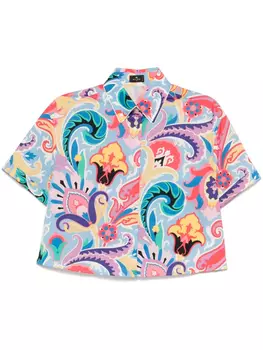 ETRO рубашка с принтом пейсли, розовый