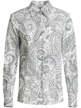 ETRO рубашка с принтом пейсли, серый