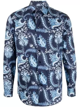 ETRO рубашка с принтом пейсли, синий