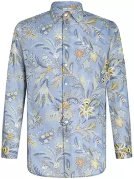ETRO рубашка с принтом пейсли, синий
