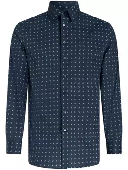 ETRO рубашка с принтом пейсли, синий