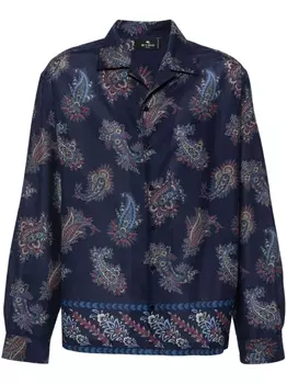 ETRO рубашка с принтом пейсли, синий