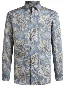 ETRO рубашка с принтом пейсли, синий