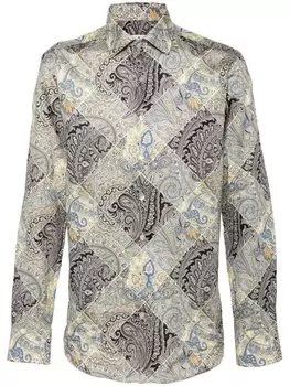 ETRO рубашка с принтом пейсли, синий