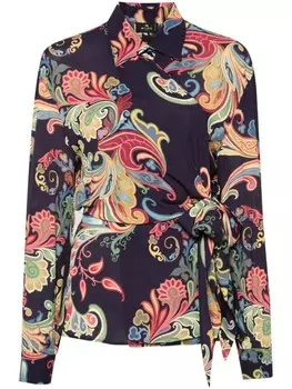 ETRO рубашка с принтом пейсли, синий