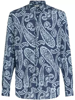 ETRO рубашка с принтом пейсли, синий
