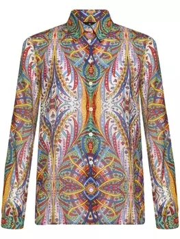 ETRO рубашка с принтом пейсли, зеленый