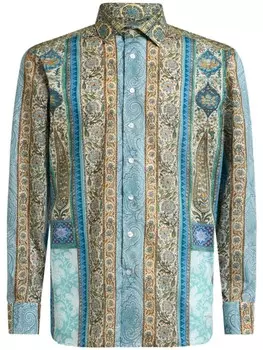 ETRO рубашка с принтом пейсли, зеленый