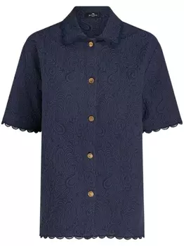 ETRO рубашка с узором пейсли, синий