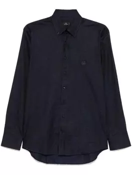 ETRO рубашка с узором пейсли-жаккард, синий