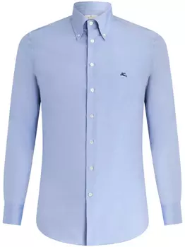 ETRO рубашка с вышитым логотипом, синий