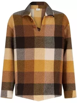 ETRO рубашка с вышивкой Pegaso, коричневый